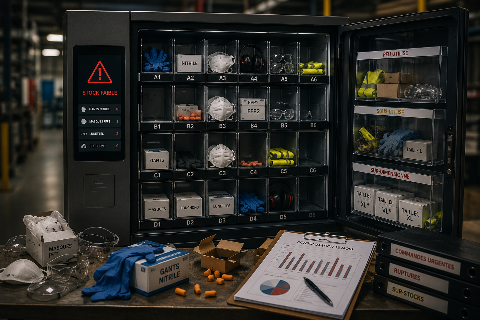 Distributeur automatique d'équipements de protection individuelle